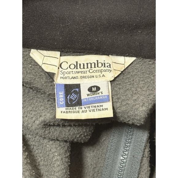 Columbia Core Interchange Women's Grey Black Zip Up Fleece Jacket Sz M - Picture 3 of 3